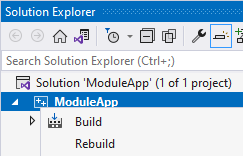 Screenshot of a Visual C++ project in Solution Explorer.