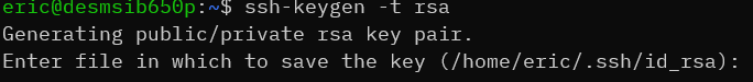 Screen output of ssh-keygen -t rsa